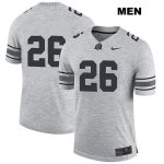 Men's NCAA Ohio State Buckeyes Jaelen Gill #26 College Stitched No Name Authentic Nike Gray Football Jersey HB20Z28JR